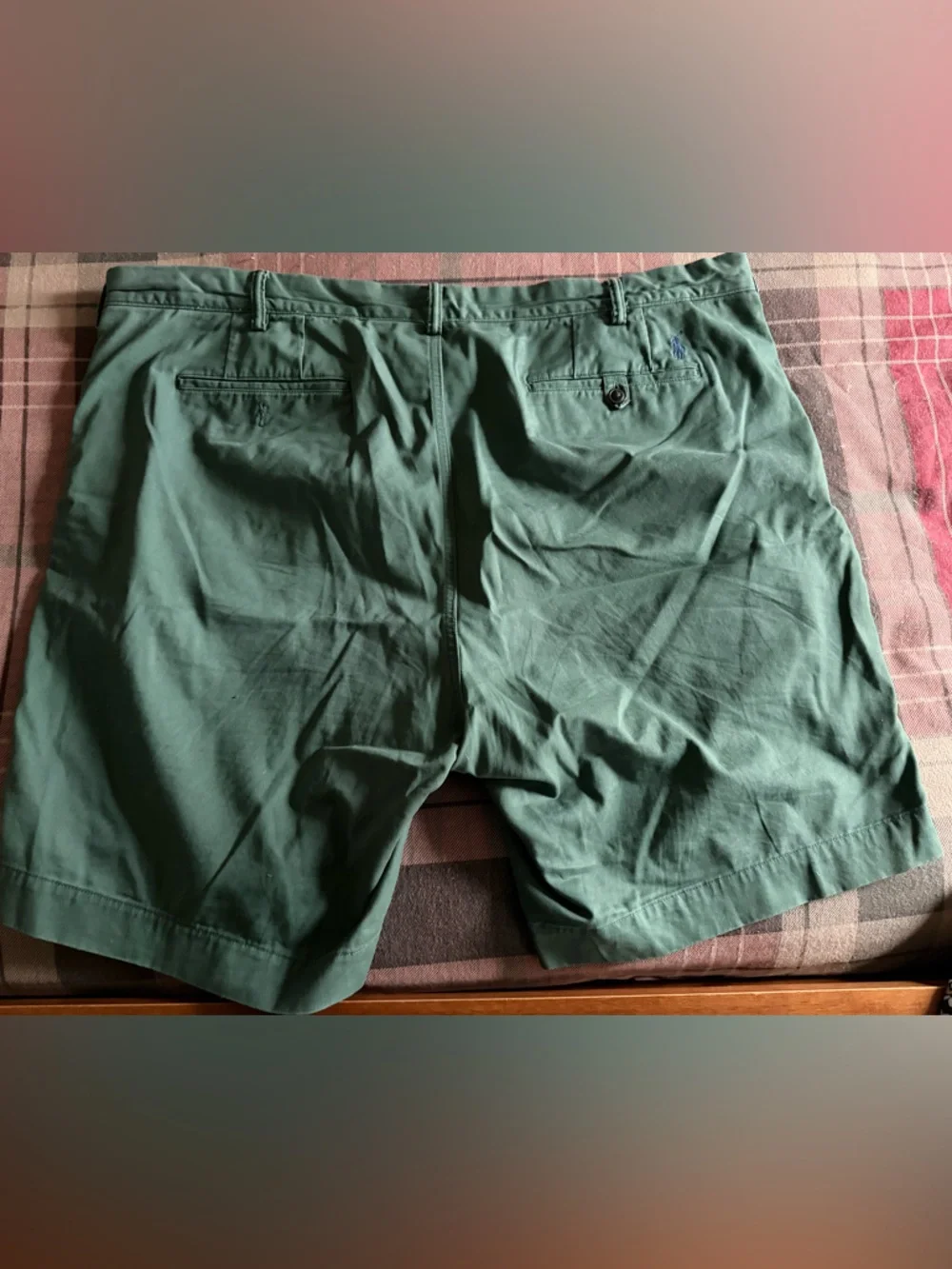 Ralph Lauren mens big and tll Forest Green Flat-Front stretch Cotton Shorts